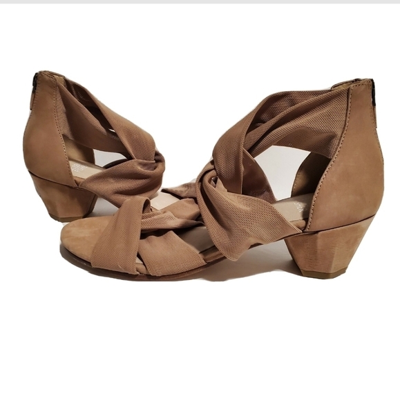 NEW Eileen Fisher Joy Knotted Brown Mesh Sandals - Picture 3 of 6